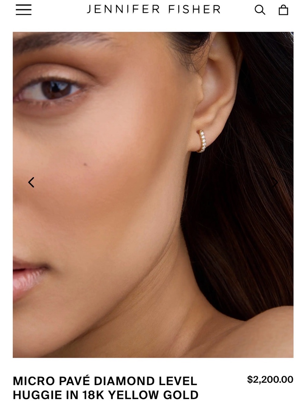 Jennifer Fisher Micro Pavé Diamond Huggies in 18k - ROSE GOLD- as a PAIR